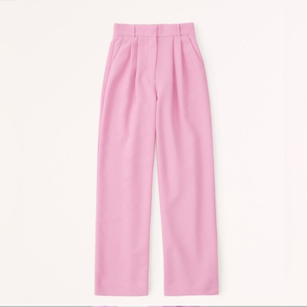 Abercrombie & Fitch | Pink Sloane Tailored Wide Leg Pant - 27 LONG